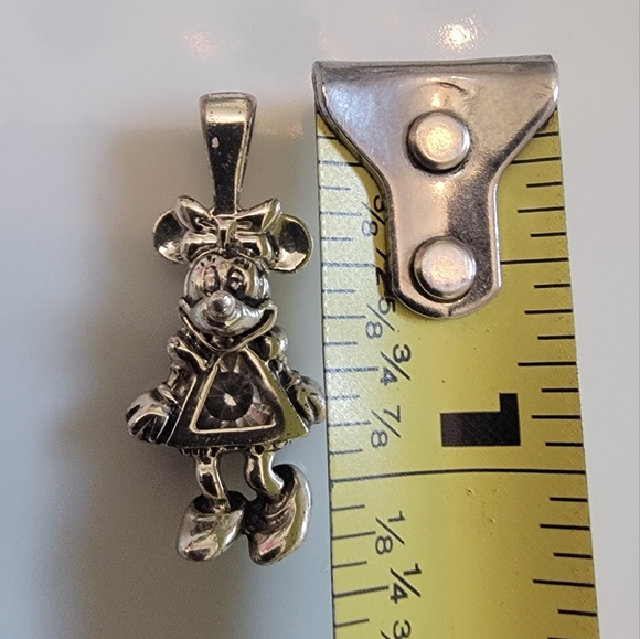 DISNEY Minnie Mouse  Silver Pendant w Birthstone Vintage - Picture 4 of 4